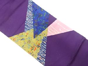 アンティーク 切り嵌め花鳥模様袋帯(材料)